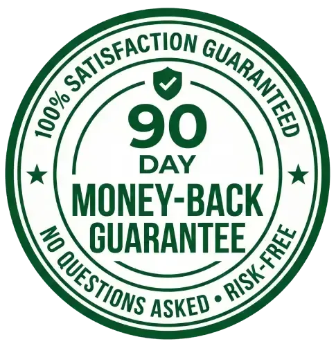 90-day money-back guarantee badge