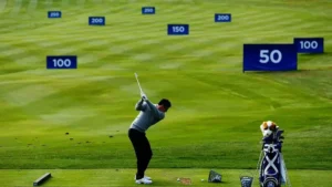 Golfer at the driving range